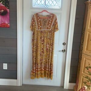 Floral Yellow Maxi Dress